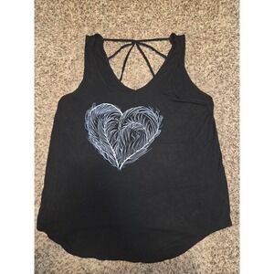 Torrid Black Heart Cami Tank Top Women's Size 1 Spaghetti Straps